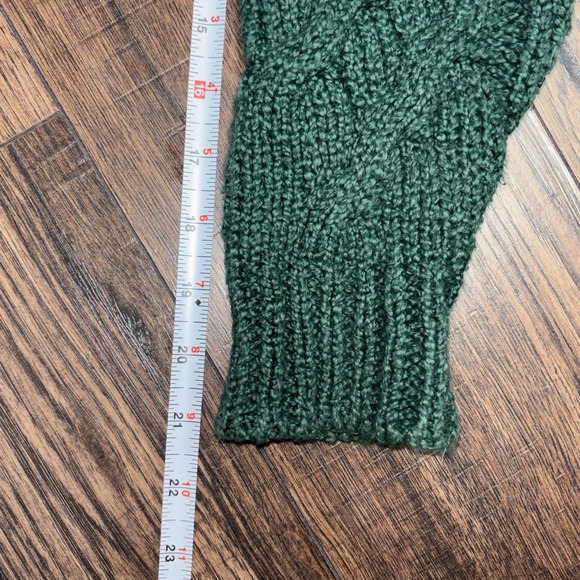Free People Bonfire Cardi Cropped Button Up Cable Knit Green Boho Cottagecore S - Picture 7 of 9